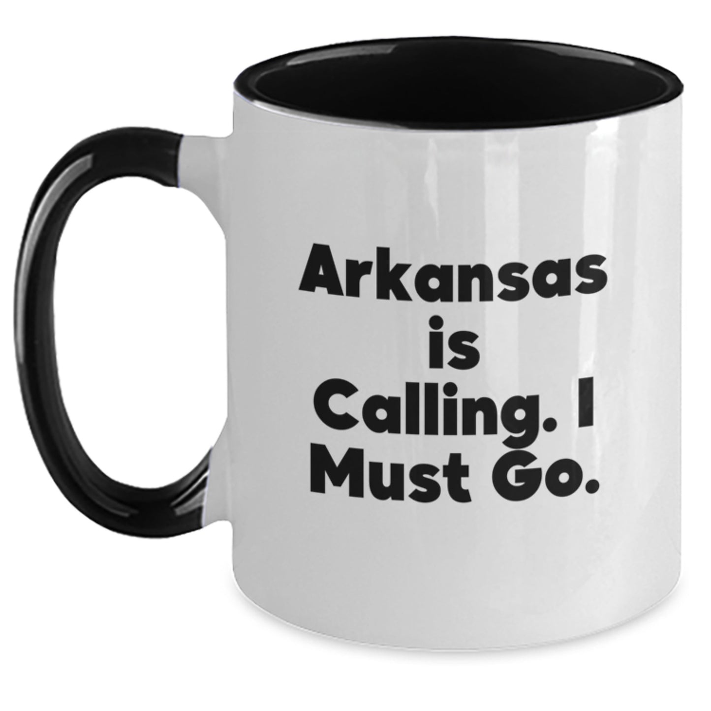 Arkansas Gifts for Friends from Little Rock - Funny Two Tone Coffee Mug 'Arkansas Is Calling' - Main