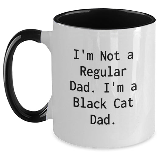 Funny Black Cat Dad Gifts from Men to Black Cat Enthusiasts, Two Tone Coffee Mug for Graduation Unique Gifts - Main