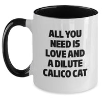 Load image into Gallery viewer, Dilute Calico Cat Lovers Will Adore This Funny Two Tone Coffee Mug Gifts from Friends and Family for Christmas - Main
