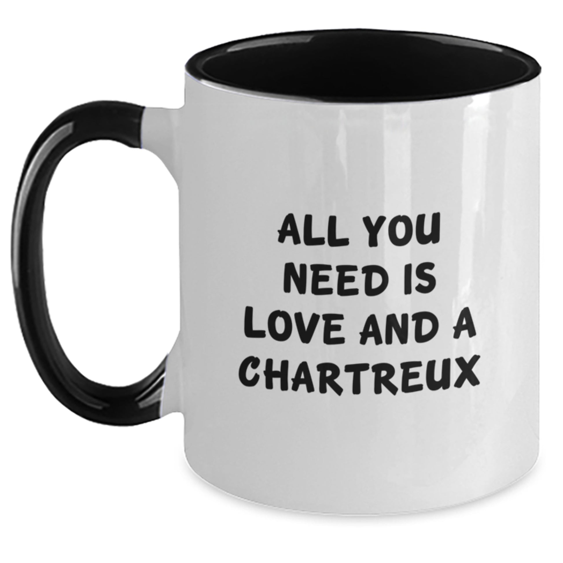 Chartreux Cat Gifts for Men and Women - Funny Quote Two Tone Coffee Mug - Christmas Memorable Presents from Friends and Family - All You Need is Love - Main