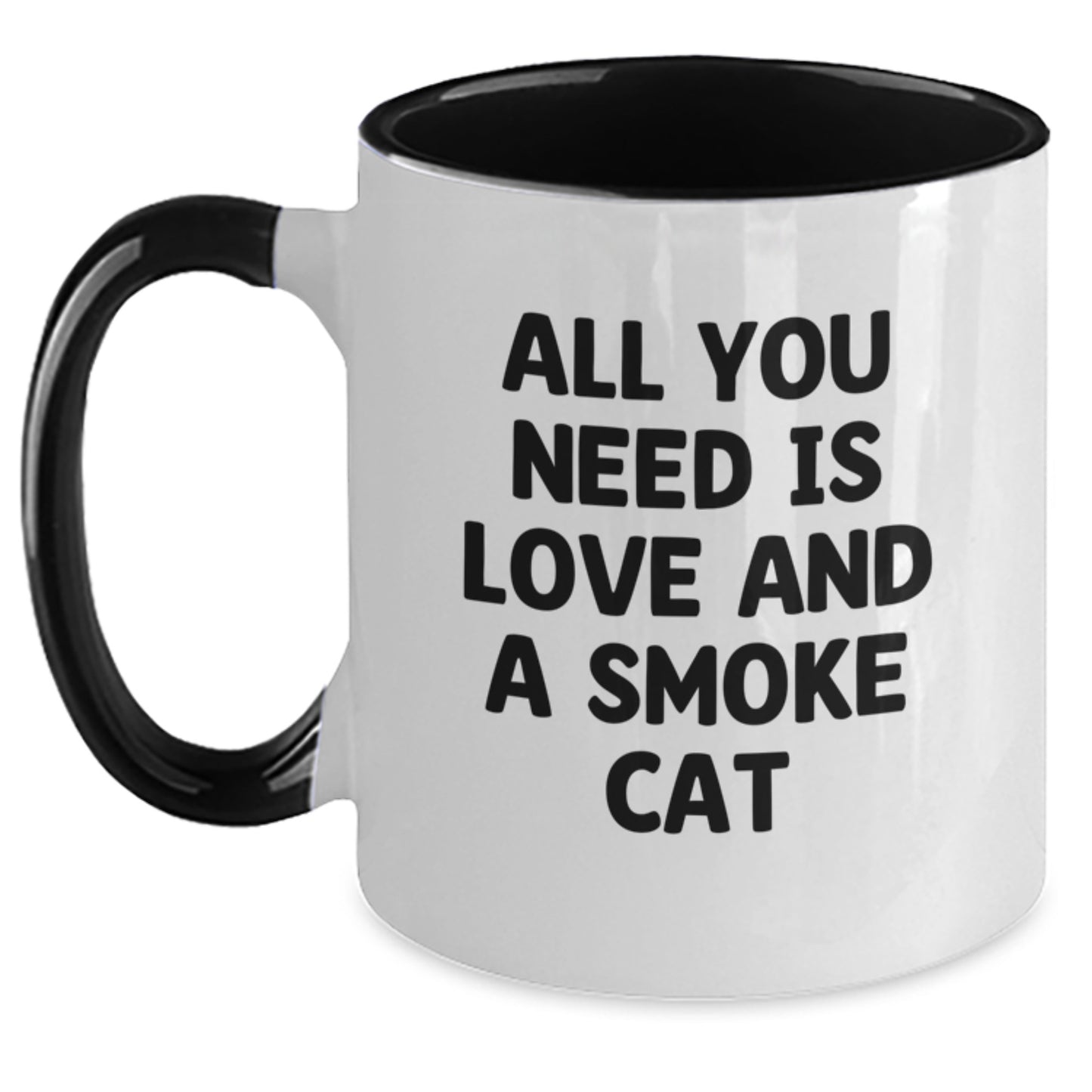 Funny Smoke Cat Gifts from Friends - Smoke Cat Two Tone Coffee Mug Valentine's Unique - Main