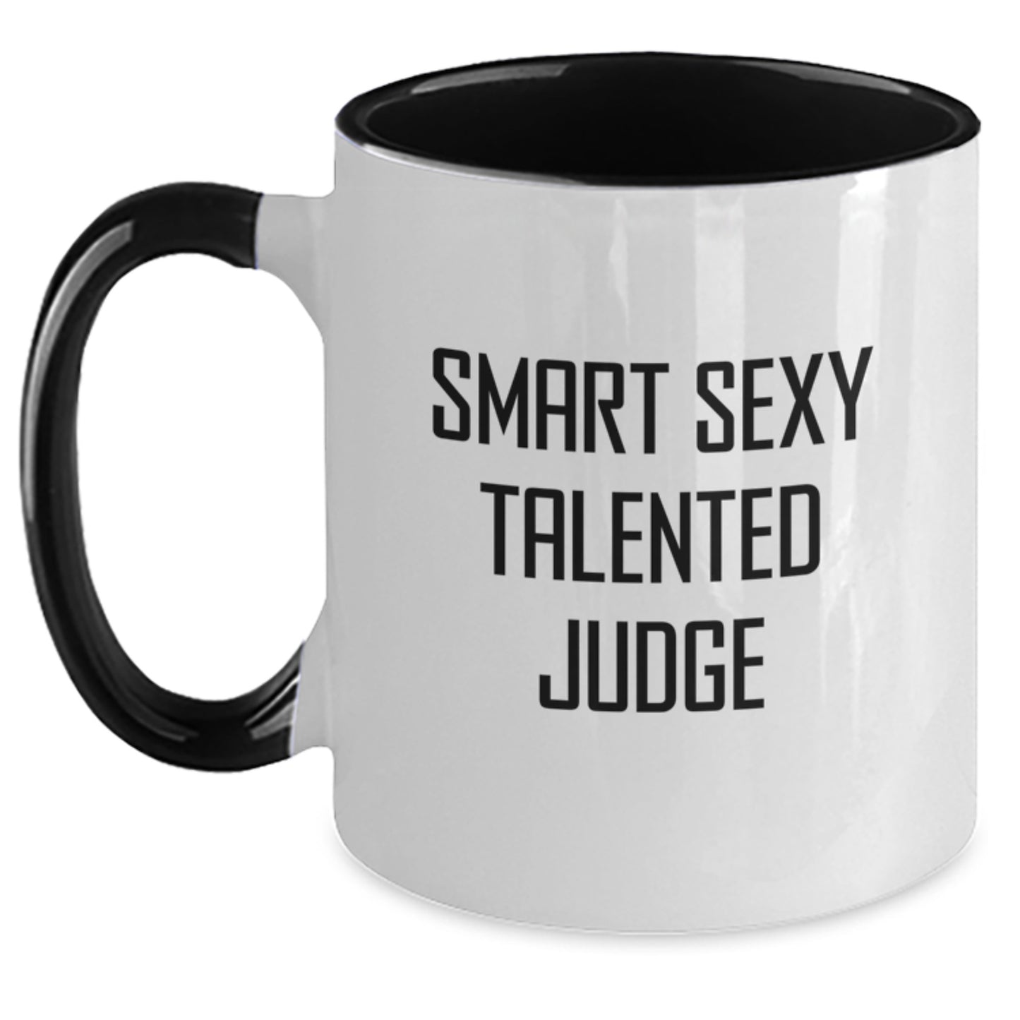 Funny Judge Gifts from Friends for Graduation Unique Two Tone Coffee Mugs with Smart Sexy Talented Quotes, Black and White - Main
