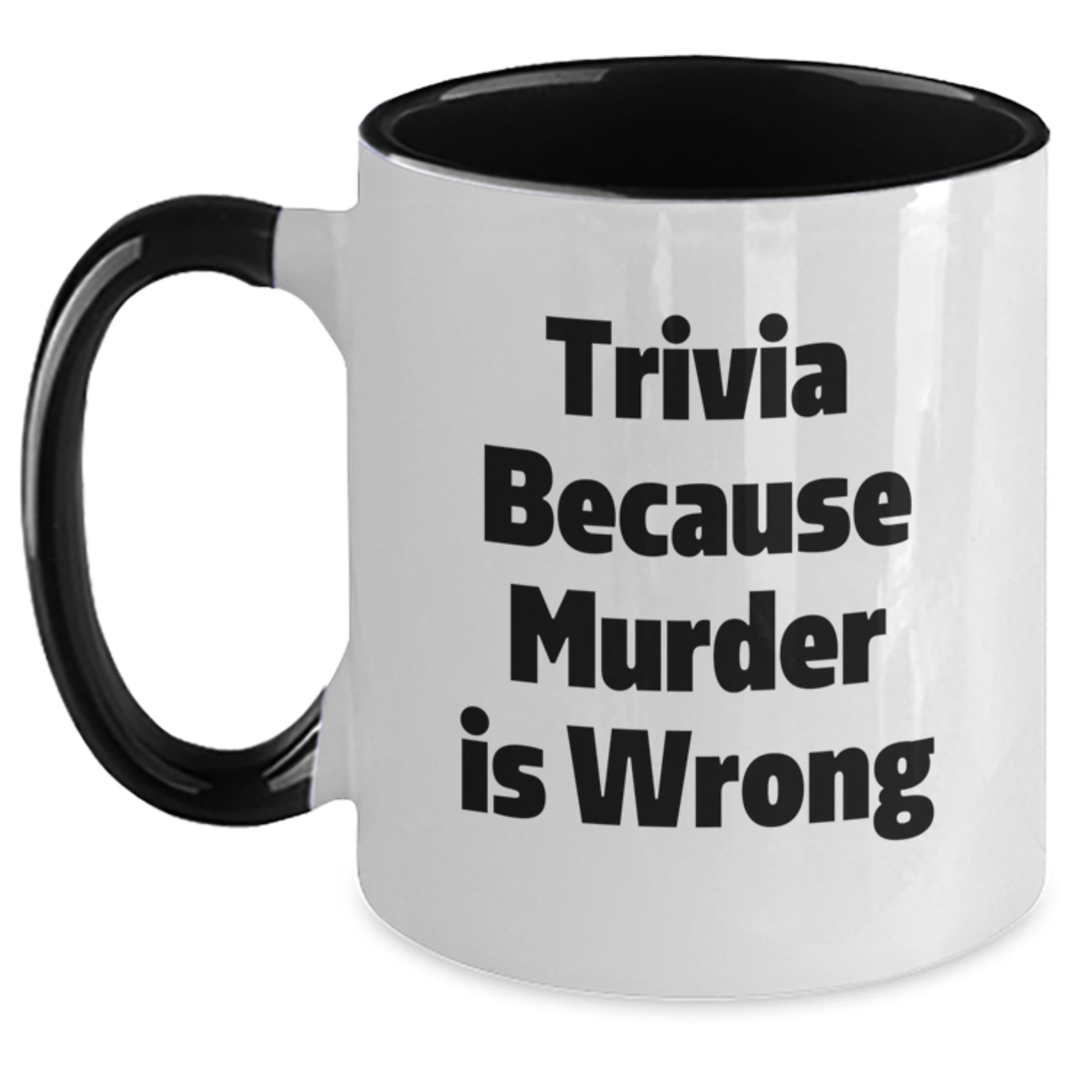 Funny Trivia Gift for Trivia Enthusiasts, Unique Two Tone Coffee Mug for Graduation Gifts from Friends, Coworkers, Family - Main