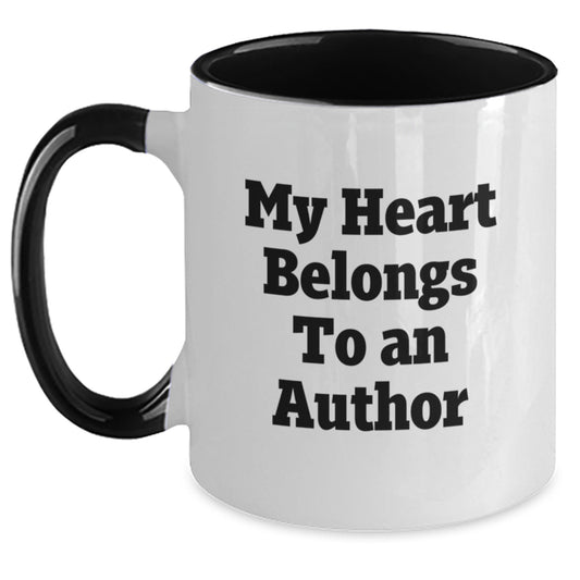 Cute Author Gifts from Friends - Funny Two Tone Coffee Mug for Author Graduation Unique Gifts - Main