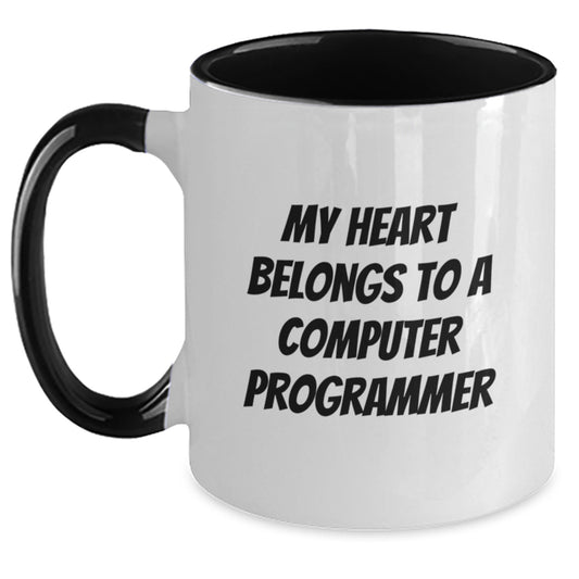 Gifts for Computer Programmer - Funny Computer Programmer Quote, Valentine's Unique Gifts for Him, Two Tone Coffee Mug - Main