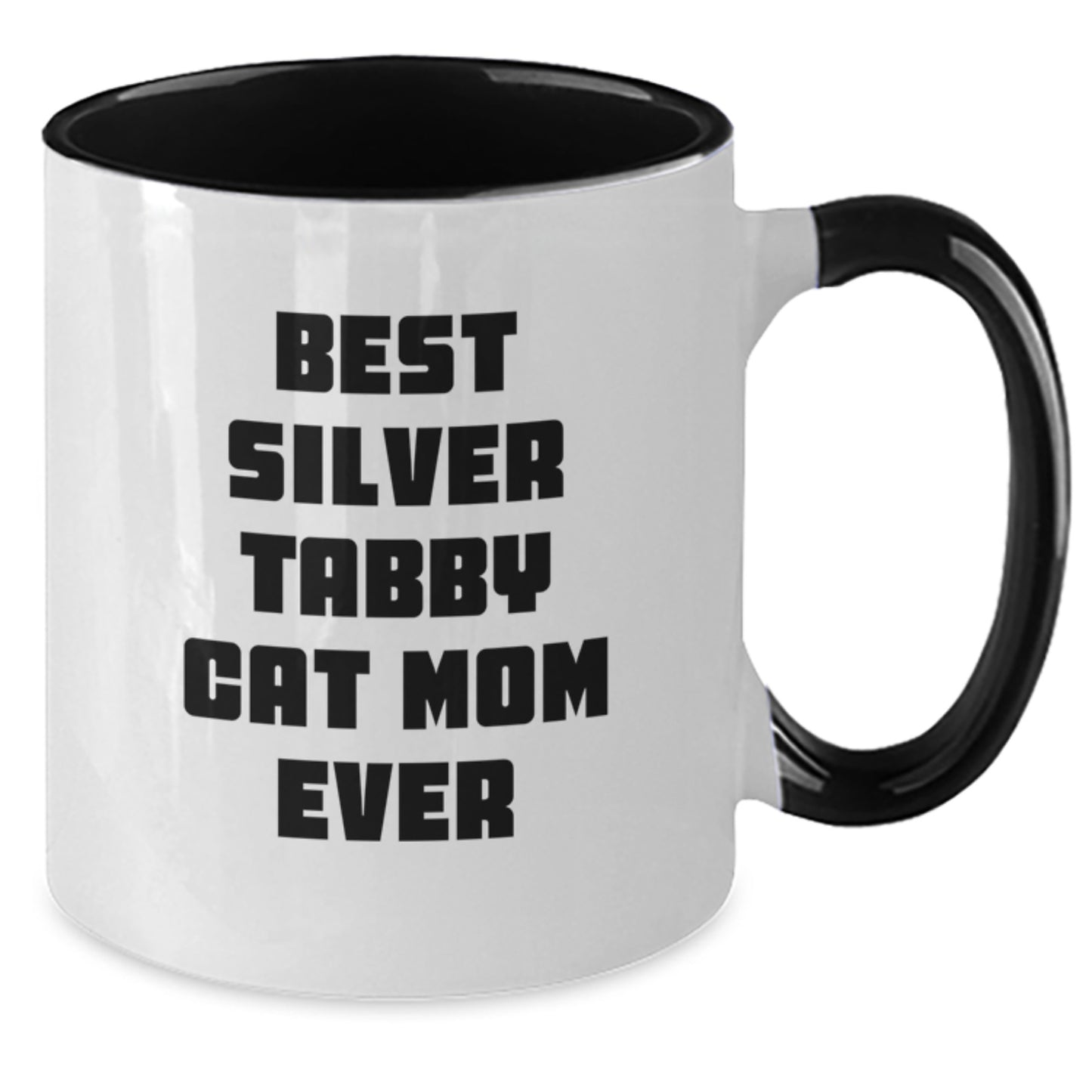Funny Silver Tabby Cat Mom Two Tone Coffee Mug Gifts from Friends for Birthday, Best Silver Tabby Cat Mom Ever, Unique Birthday Unique Gifts for Friends who Love Silver Tabby Cat - Additional