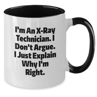 Load image into Gallery viewer, X-Ray Technician Humor Gifts from Friends and Family - Inspirational Two Tone Coffee Mug for Graduation - Additional
