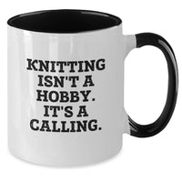 Load image into Gallery viewer, Funny Knitting Gifts for Knitting Enthusiasts - Two Tone Coffee Mug, Black and White, Red and White, Navy and White, or Pink and White, Gifts from Mom, Gifts for Knitting Lover, Birthday Unique Gifts - Additional
