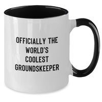 Load image into Gallery viewer, Funny groundskeeper Gifts for Men - Officially The World&#39;s Coolest groundskeeper Two Tone Coffee Mug, Perfect Christmas Unique Gifts from Friends - Additional
