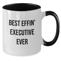 Load image into Gallery viewer, Funny Executive Gifts from Friends Unique Two Tone Coffee Mugs Best Effin' Executive Ever Quote Christmas Unique Gifts - Additional
