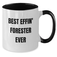 Load image into Gallery viewer, Funny Forester Gifts for Men, Best Effin&#39; Forester Two Tone Coffee Mug, Unique Christmas Memorable Presents for Forester Lovers from Friends - Additional
