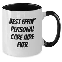 Load image into Gallery viewer, Funny Gifts from Family for Personal Care Aide Best Effin&#39; Ever, Two Tone Coffee Mug for Graduation - Additional
