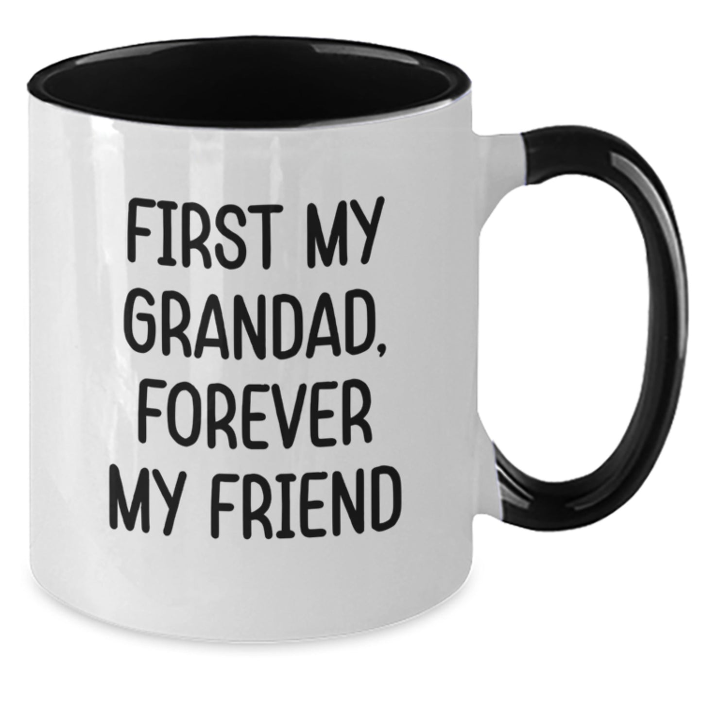 Funny Grandad Gifts from Men for Grandad - Two Tone Coffee Mug - 'First My Grandad, Forever My Friend' Valentine's Unique Gifts - Additional