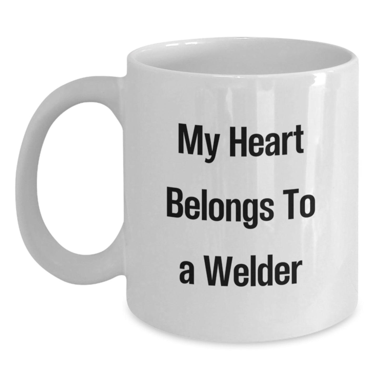 Funny Welder Gifts for Him, My Heart Belongs To A Welder, White Coffee Mug Birthday Unique Gifts from Friends for Welder Lover - Main