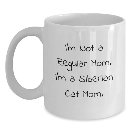 Gifts from Friends for Siberian Cat Mom Funny Christmas White Coffee Mug - 11oz or 15oz Ceramic - Main