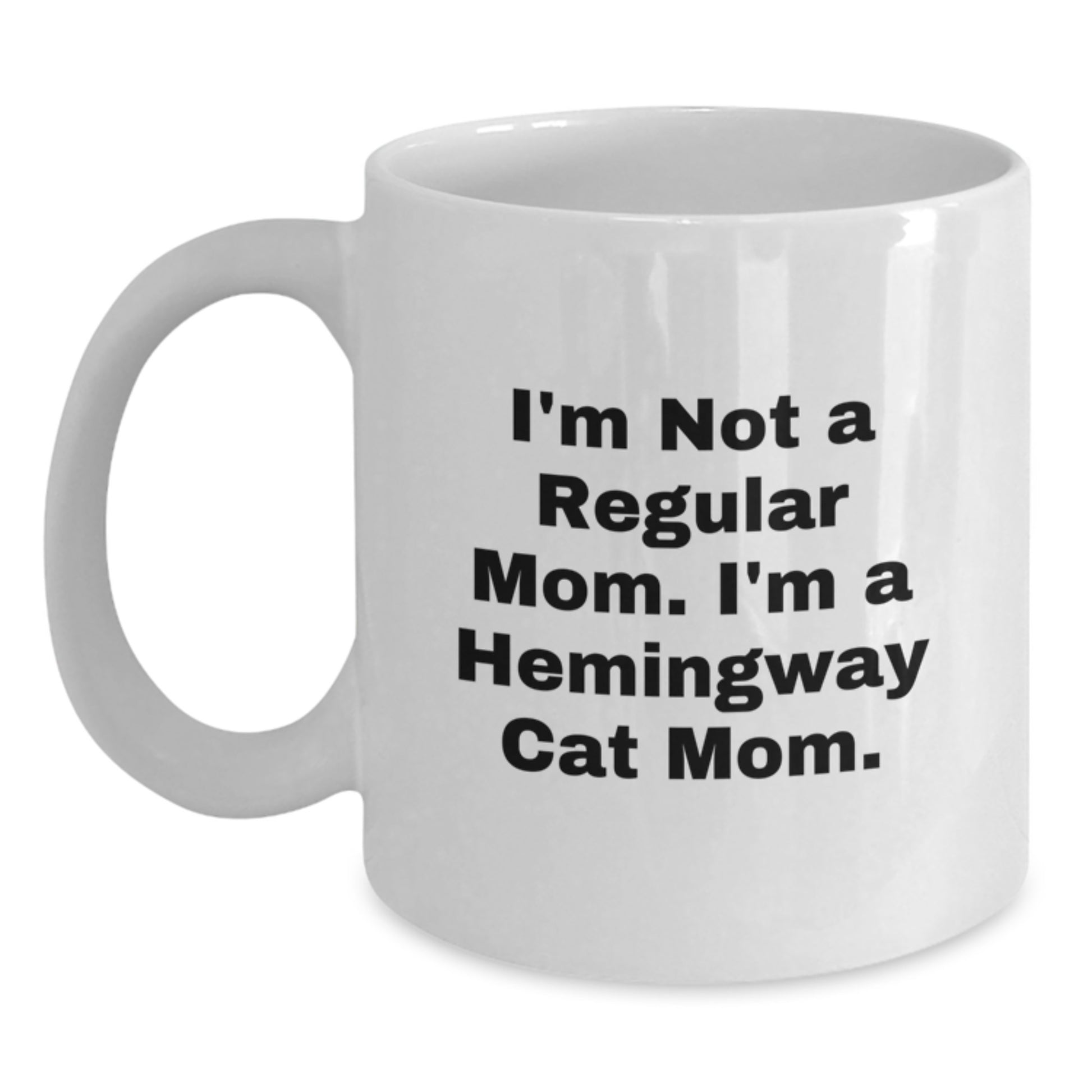 Hemingly Cat Lover Funny White Coffee Mug Gifts from Family to Hemingway Cat Mom - Main