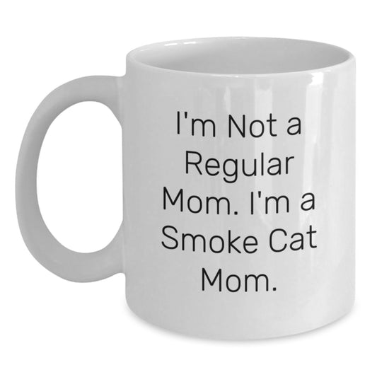 Funny Smoke Cat White Coffee Mug Gifts from Family for Mom, I'm a Smoke Cat Mom Valentine's Unique - Main