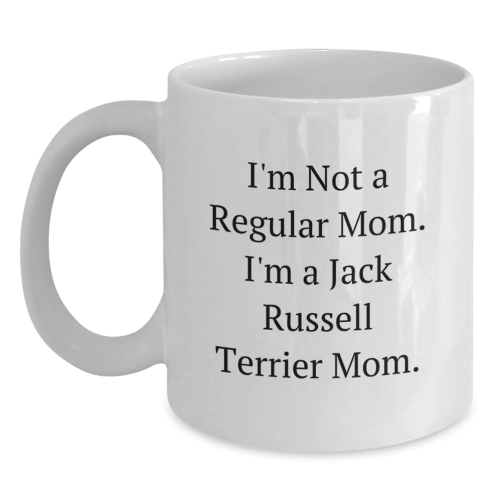 Funny Jack Russell Terrier Dog Mom Gifts for Men from Women - White Coffee Mug, 11oz or 15oz Capacity, Ceramic, Microwave and Dishwasher Safe for Graduation - Main