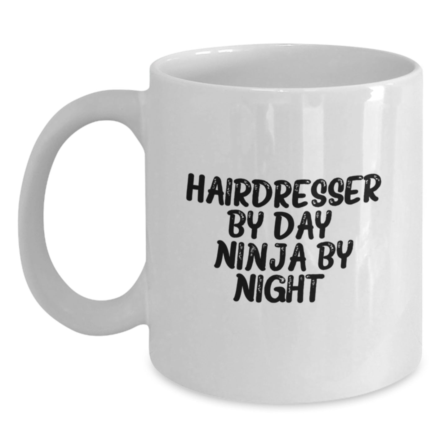 Funny Hairdresser Mug, Gifts for Hairdresser, White Coffee Mug by Day, Ninja, Birthday Unique Gift for Friends, Family, Coworkers - Main