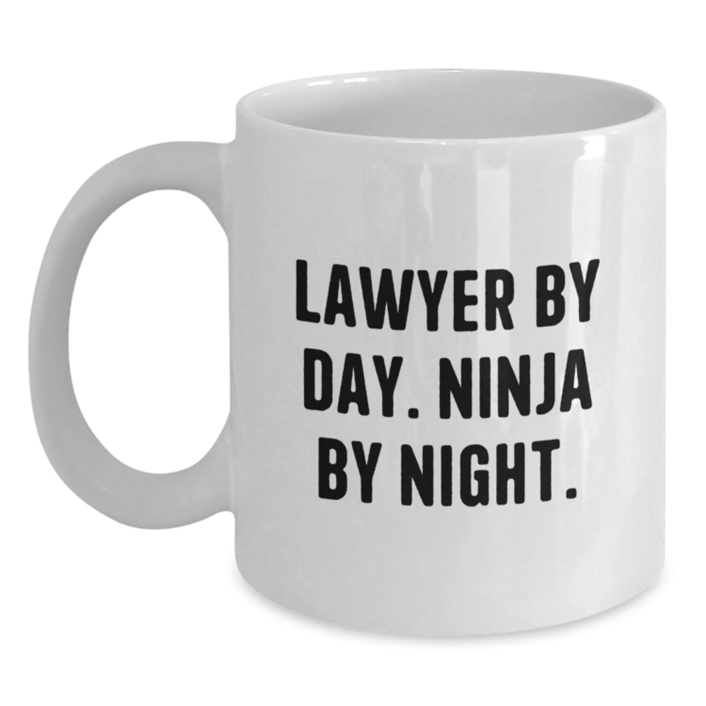 Funny Lawyer Gifts from Friends - White Coffee Mug with 'Lawyer By Day. Ninja By Night.' Quote for Men Graduation Unique Gifts - Main