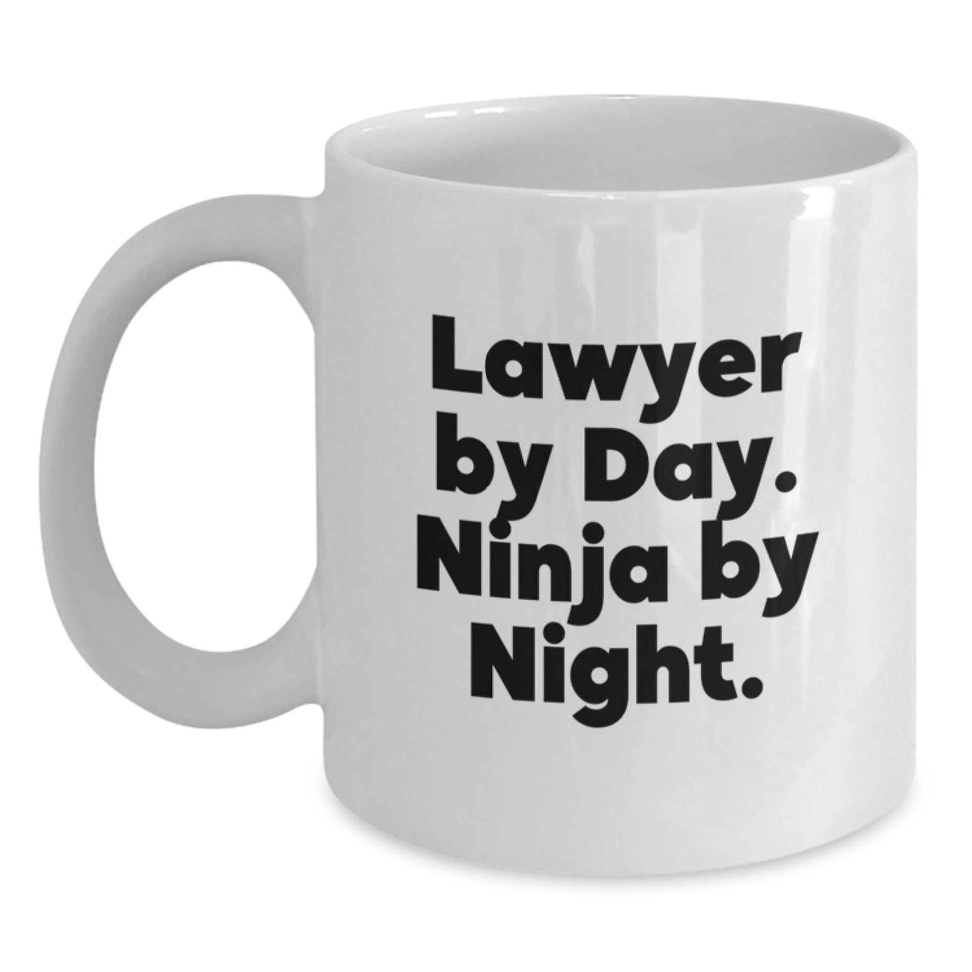 Funny Lawyer Graduation Gifts from Friends Men - 'Lawyer By Day. Ninja By Night.' White Coffee Mug - Main