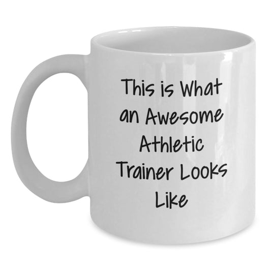 Funny Gifts from Friends - Inspirational Athletic Trainer Quote on White Coffee Mug, Unique Graduation Gifts for Men or Women - Main