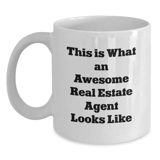 Funny Real Estate Agent Gifts for Him from Friends, Cute Inspirational White Coffee Mug for Graduation Unique Gifts - Main
