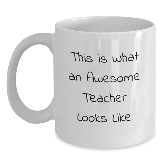 Inspirational Teacher Mug – Novelty Birthday Gift for Friends, White - Main