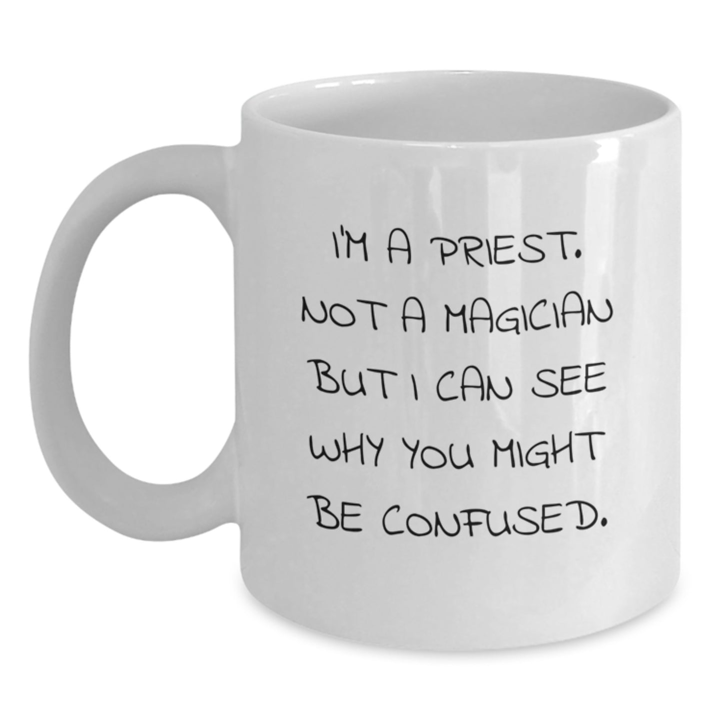 Priest Keepsake White Ceramic Coffee Mug for Him Birthday Gift 11oz - Main