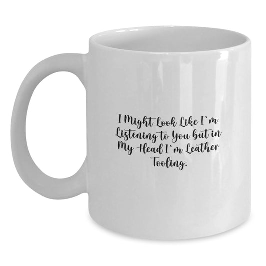 Funny Leather Tooling Mugs for Friends from Men - Unique Gifts for Graduation - Main