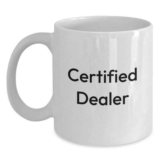 Funny 'World's Okayest Dealer' White Coffee Mug - Gifts from Men to Friends on Valentine's - Main