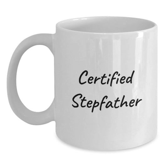 Funny Stepfather Gifts, Unique White Coffee Mugs for Dad, 'Life Begins at Coffee' Quote, Gifts from Family, Perfect for Birthday Morning - Main