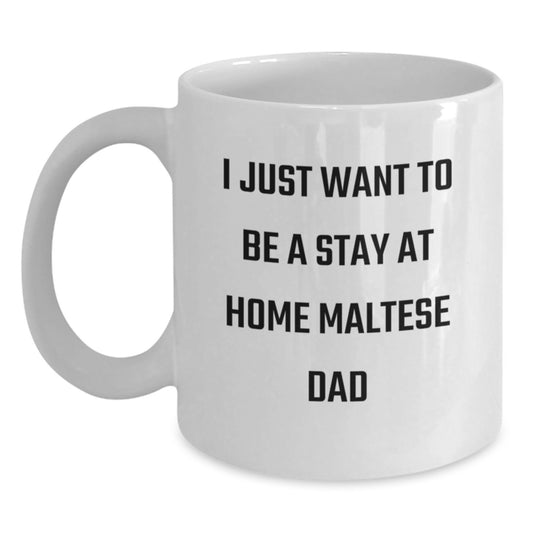 Funny Maltese Dog Dad Gifts from Dad - White Coffee Mug for Birthday Unique Gifts for Him - Main