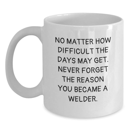 Funny Welder White Coffee Mug Gifts from Men to Friends - Never Forget Reason Became Welder Christmas Unique Gifts - Main