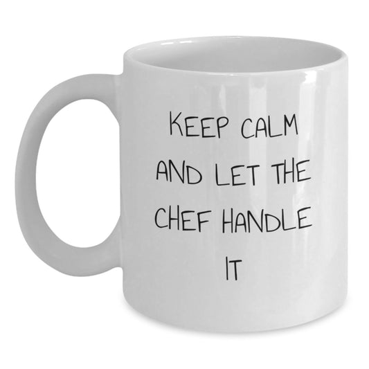 Funny Chef Mug Gifts from Family and Friends for Women and Men on Mother's Day - Keep Calm And Let The Chef Handle It - Main