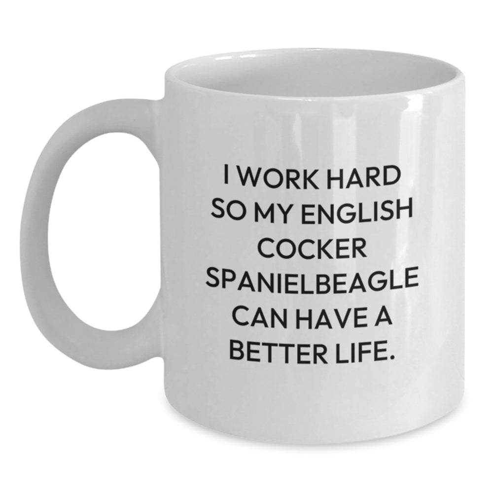 English Cocker Spaniel Dog Lover Gifts from Family, Friends, or Coworkers - Funny Quote White Coffee Mug for Birthday - Main