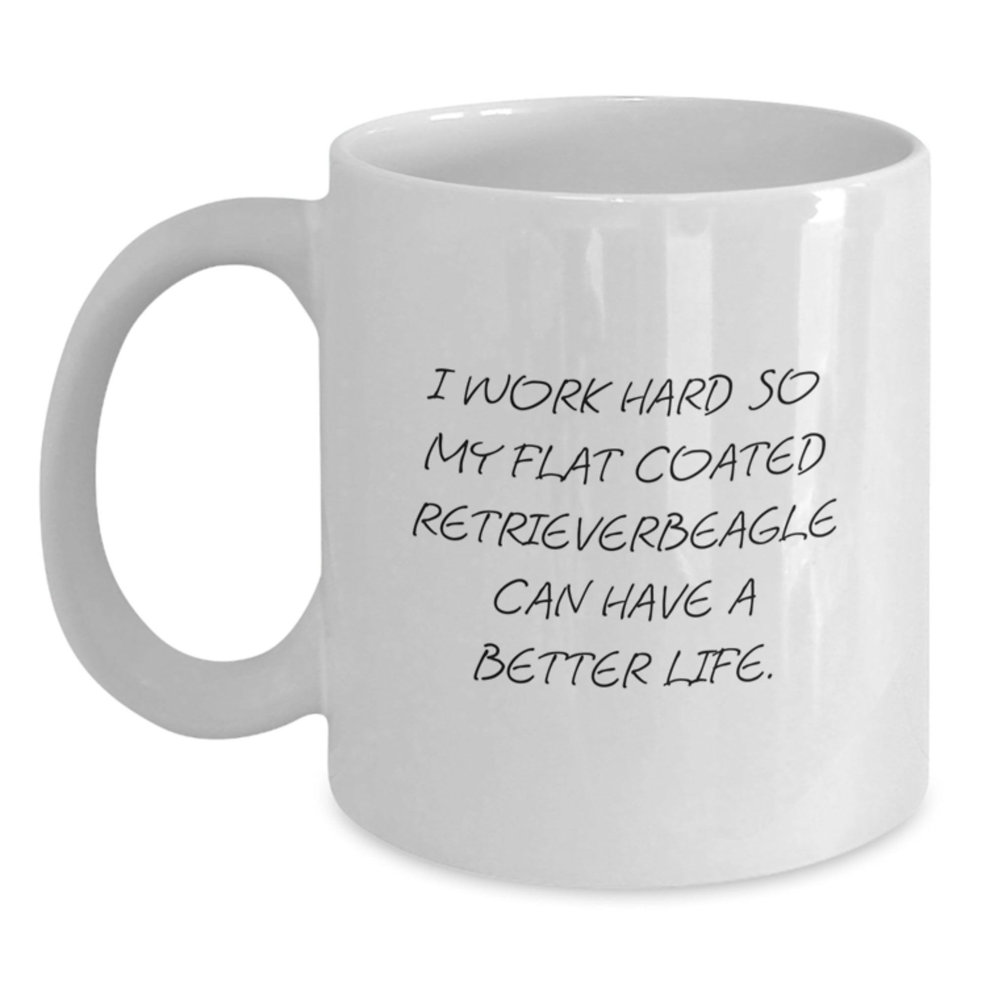 Funny Flat Coated Retriever Dog White Coffee Mug Gifts from Men, Women, Friends, Coworkers, Family for Birthday - Main