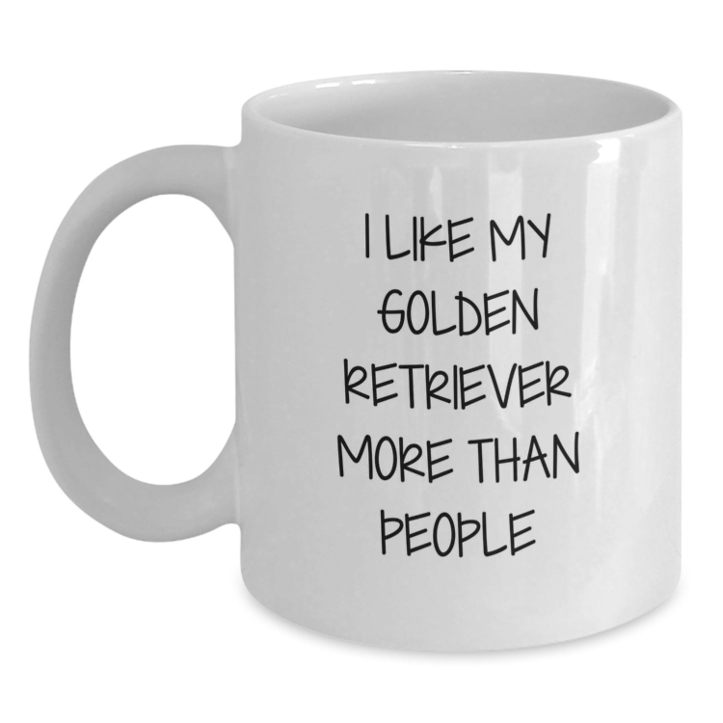 Funny Golden Retriever Dog Gifts from Family for Golden Retriever Lover Birthday Unique Mugs - I Like My Golden Retriever More Than People White Coffee Mug - Main