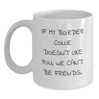 Load image into Gallery viewer, Funny Border Collie Dog Lovers Gifts, Birthday Unique Gifts from Friends to Family, White Coffee Mug, &#39;If My Border Collie Doesn&#39;t Like You, We Can&#39;t Be Friends.&#39; - Main
