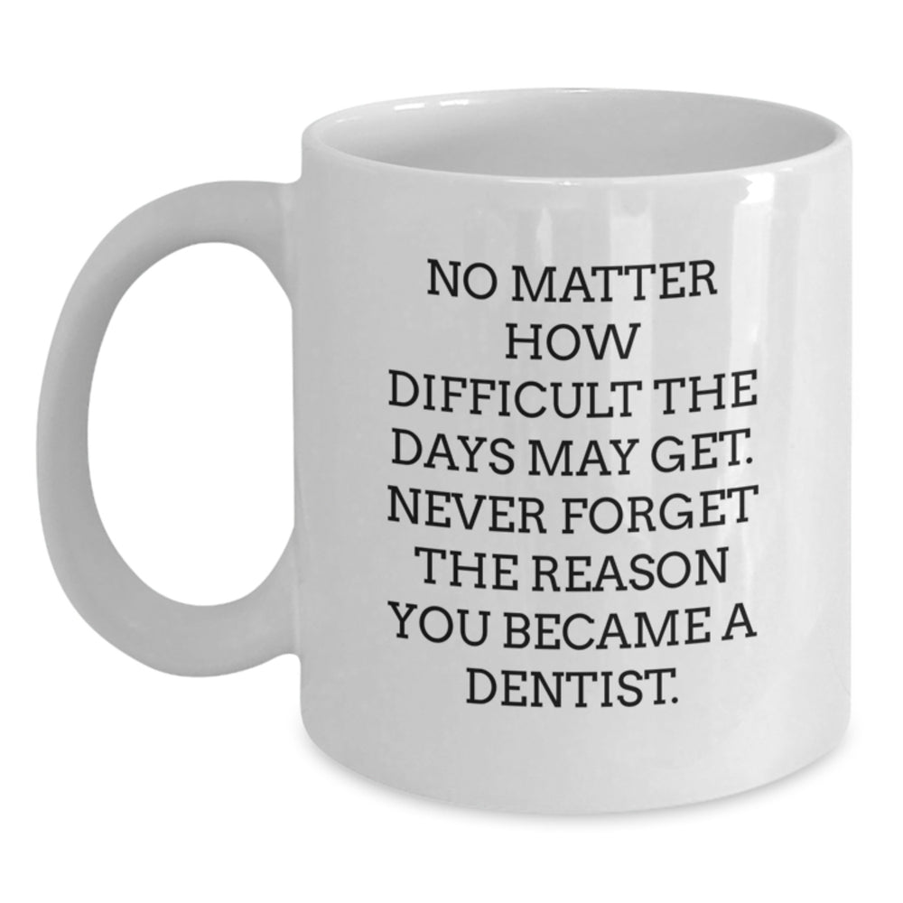 Funny Inspirational Dentist Gifts from Friends for Men White Coffee Mug Quote Never Forget The Reason You Became A Dentist Christmas Unique Gifts - Main