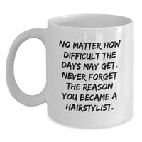Load image into Gallery viewer, Hairstylist Inspirational White Coffee Mug Gifts for Birthday from Family, Friends, and Coworkers - Main
