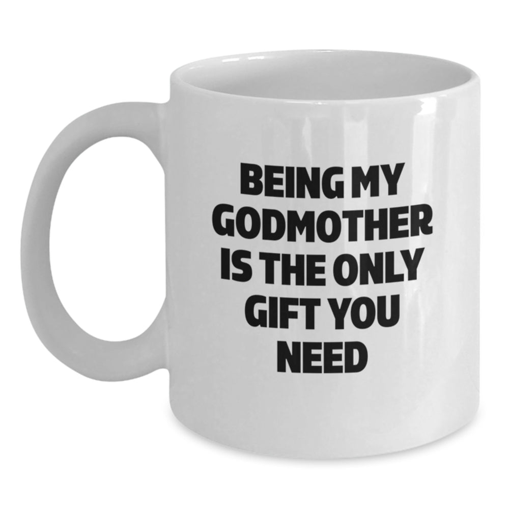 Gifts from Family for Godmother, Funny White Coffee Mug for Godmother, Christmas Unique Gifts for Her - Main