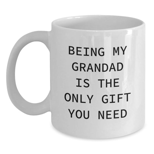 Funny Grandad Gifts from Men for Him, Unique White Coffee Mug for Christmas, Being My Grandad Is The Only Gift You Need - Main