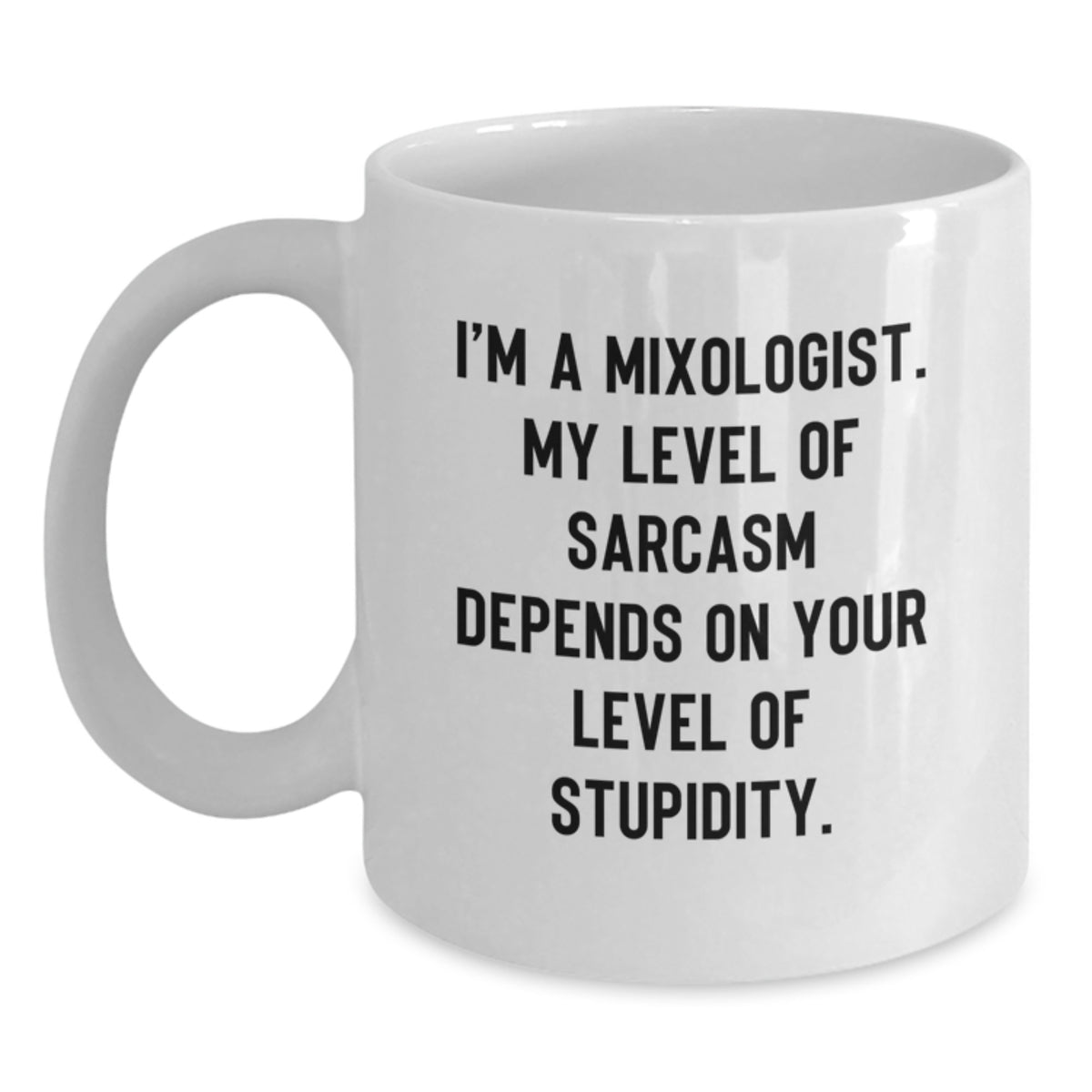 Funny Mixologist Gifts from Friends for Christmas Unique White Coffee Mugs Sarcasm Level - Main