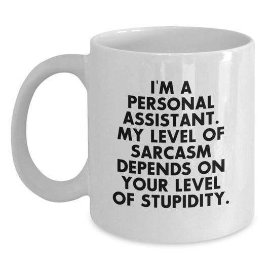 Funny Personal Assistant Gifts for Men Women Friends from Coworkers, White Coffee Mug, Christmas Unique Present - Main