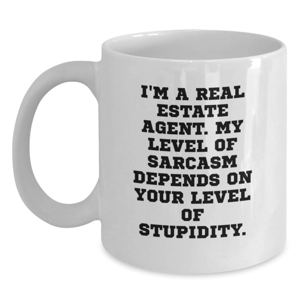 Funny Real Estate Agent Gifts for Men, Women, Friends, Family, Coworkers - White Coffee Mug with Sassy Quote, Holiday Unique Gifts Idea - Main