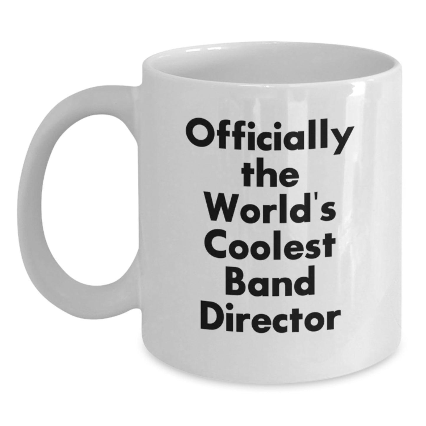 Funny Band Director Gifts from Friends for Men White Christmas Unique Coffee Mugs - Officially The World's Coolest Band Director - Main