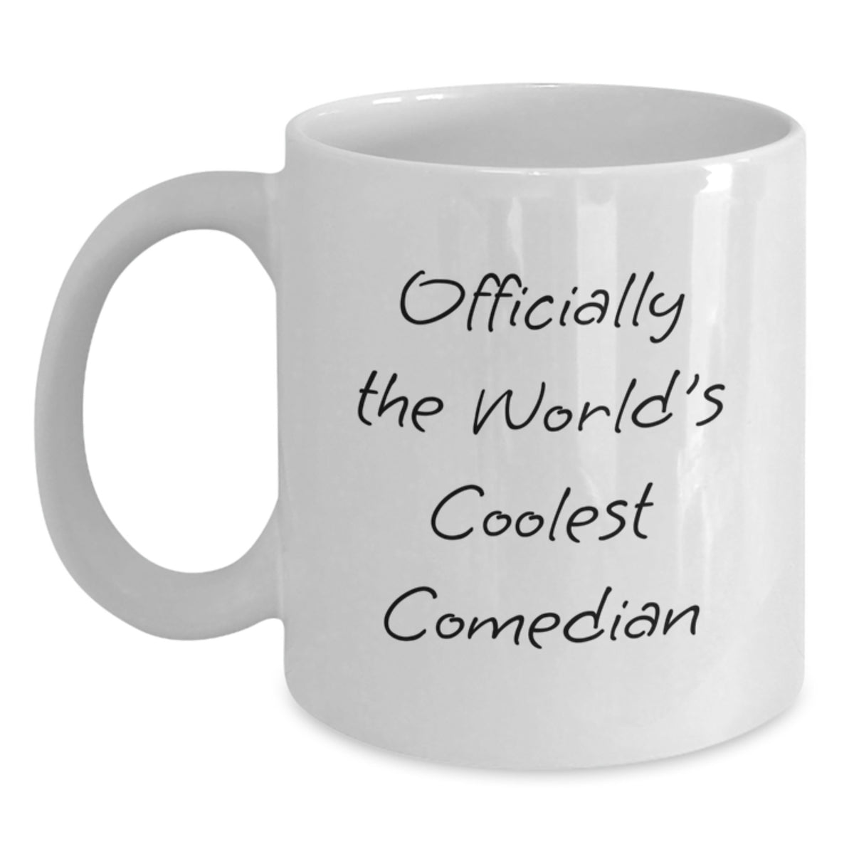 Funny Comedian Gifts from Friends for Men, 'Officially The World's Coolest Comedian' White Coffee Mug - Main
