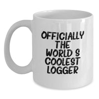 Load image into Gallery viewer, Funny Logger Gifts from Men, White Coffee Mug, Officially The World's Coolest 'I'm a Logger' Christmas Unique Presents for Logger Lovers - Main
