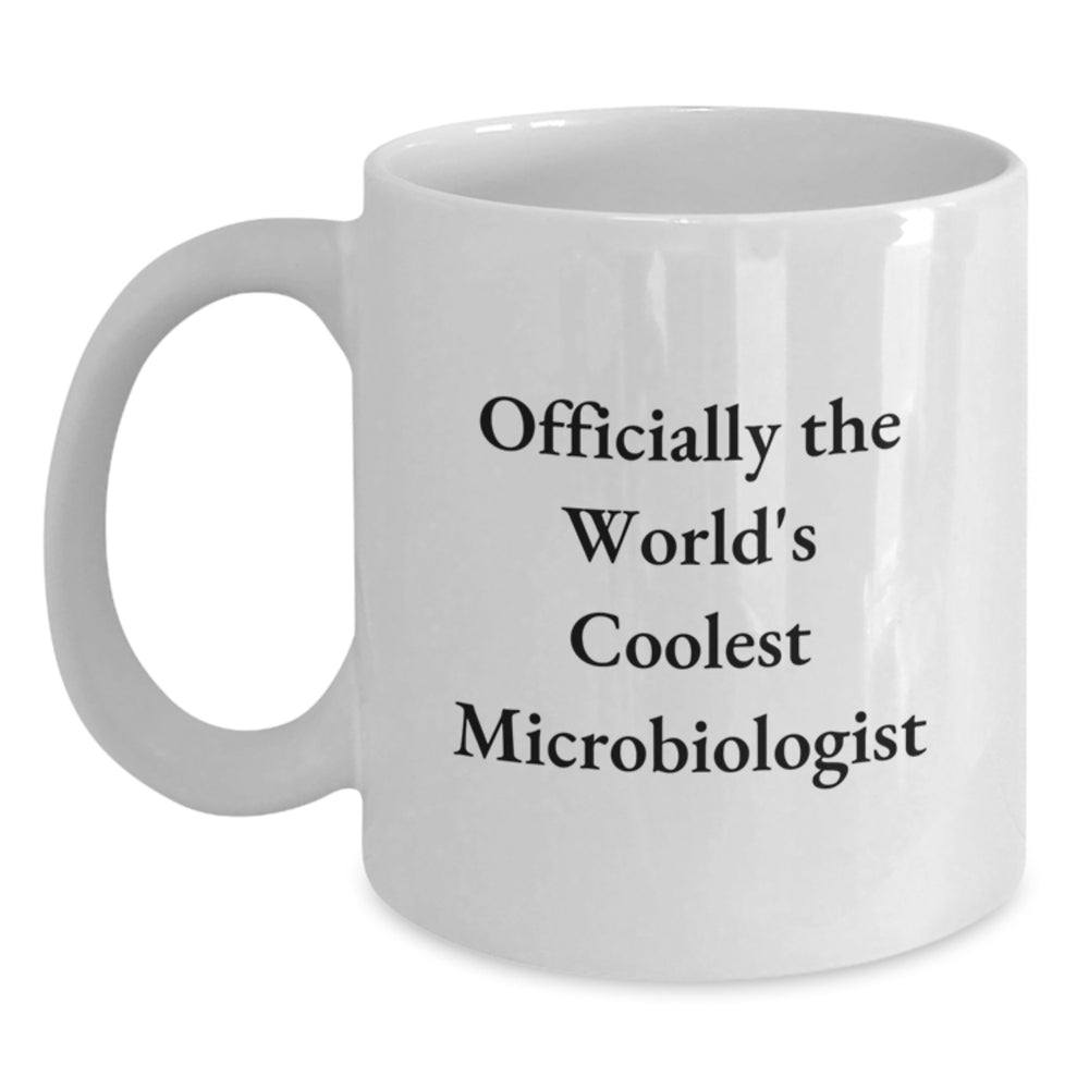 Funny Microbiologist White Coffee Mug Gifts from Men to Microbiologist Friends at Christmas - Main